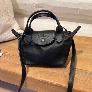 Extra Small Le Pliage Clutch - Black Leather